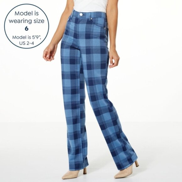 Diane Gilman DG2 Preppy Clueless 90s Checkered Jacquard Wide Leg Pants 4 - Picture 1 of 8